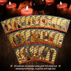 Kiino tarot deck cards spread out showing black matte and gold foil detail