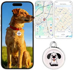 IOYDC mini waterproof tracking device attached to a red dog collar