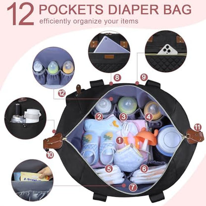 Side view of Pritent baby bag with bottle compartments