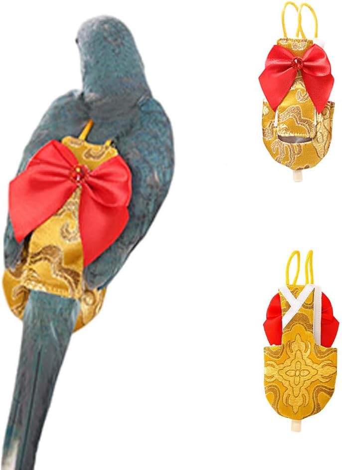 Parrot Flight Suit Diaper (Without Leash) - Reusable Bird Diaper for Budgies, Lovebirds, Cockatiels, and More - Fabric Bird Suit (Blue Superman-M) - Image 9