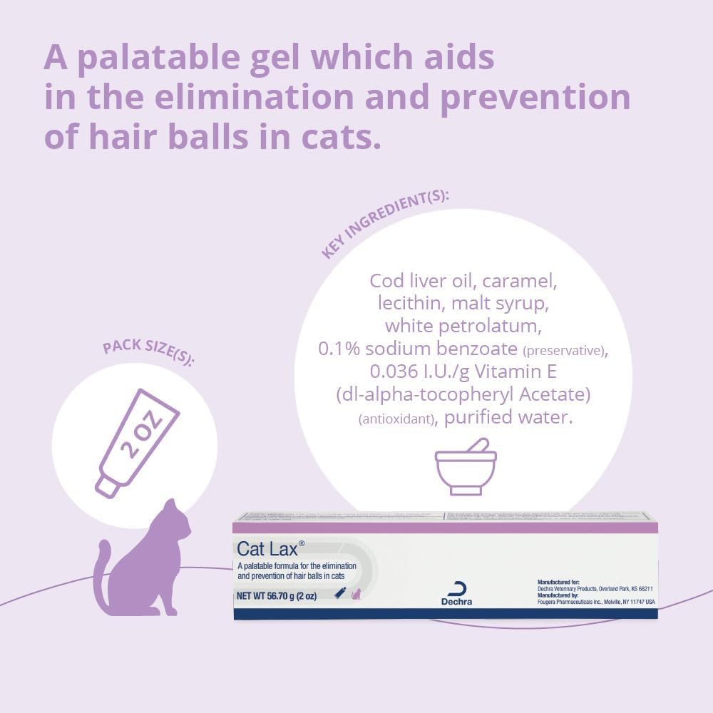 Premium Dechra CatLax oral lubricant gel for cat skin and coat support.