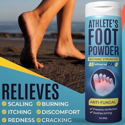 Terramed antifungal sweat absorption powder with tea tree oil ingredient label closeup