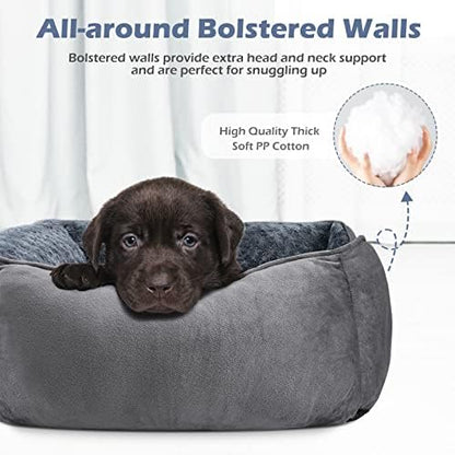 INVENHO Rectangle Washable Orthopedic Dog Bed for Small, Medium and Large Dogs, Soft Calming, Sleeping Puppy Bed Durable Pet Cuddler with Anti-Slip Bottom, S (20"x19"x6") - Image 3