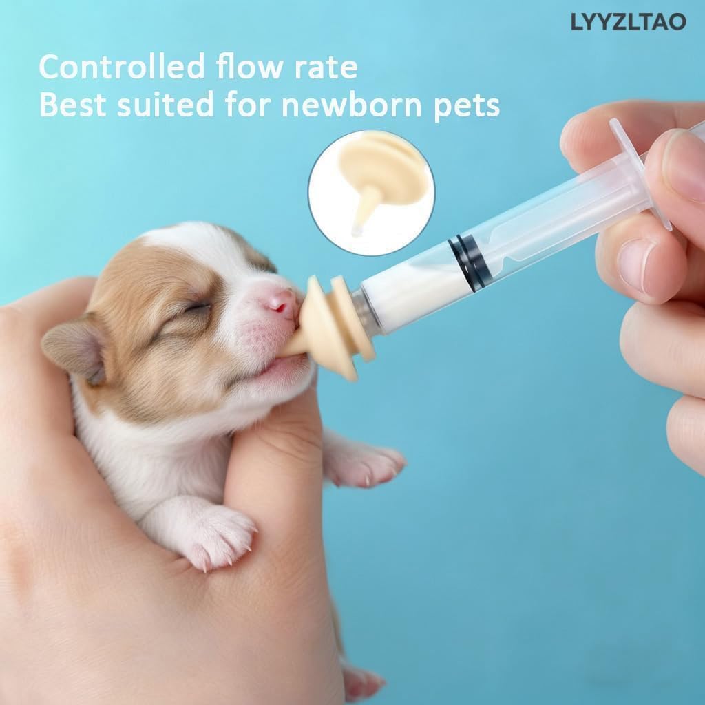 Six pack of three milliliter pet feeding syringes with clear indelible markings.