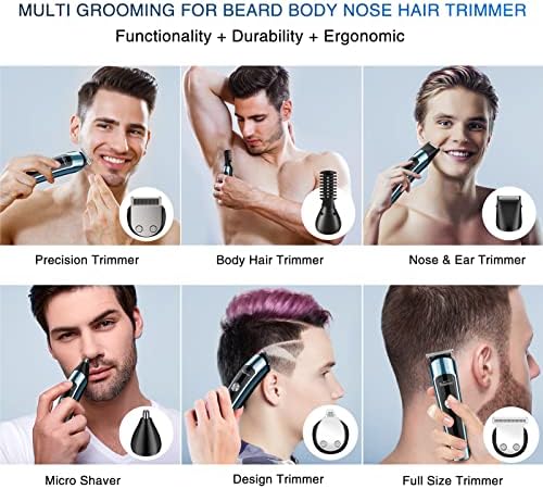 Brightup cordless hair clippers with six interchangeable trimmer heads