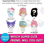 Sonix Sanrio pastel series mini figures attached to a laptop screen corner