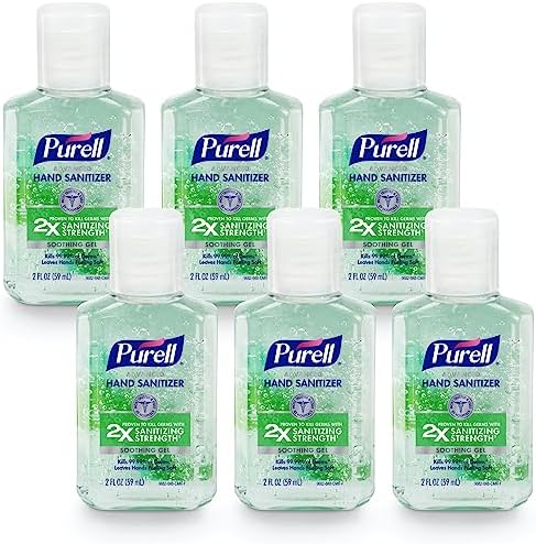PURELL Advanced Hand Sanitizer Soothing Gel, Fresh Scent, 2 fl oz Travel Size Flip-Cap Bottle (Pack of 6), 3156-04-EC - Image 1