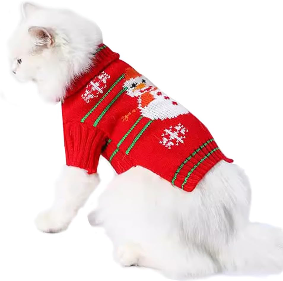 ANIAC Strawberry Turtleneck Cat Sweater Warm Knitted Small Dog Clothes for Girls Boys Autumn Winter Puppy Outfit Cold Weather Pet Knitwear for Chihuahua Yorkie Poodle (Red Strawberry, Medium) - Image 11