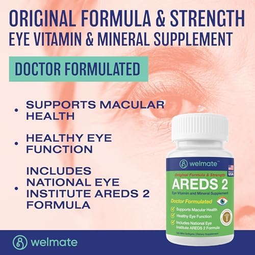 Welmate AREDS 2 eye supplement label showing ingredient details