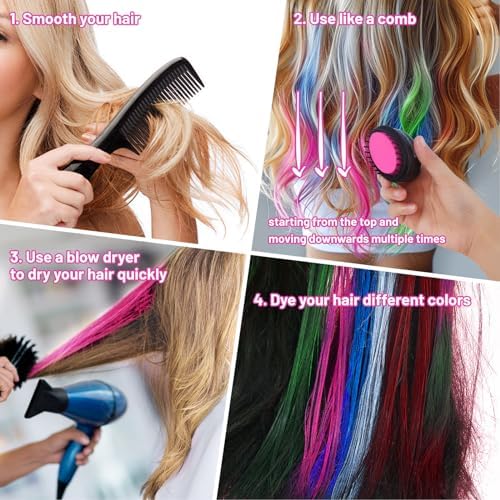 Badcolor pink hair dye comb showing washable neon pigment