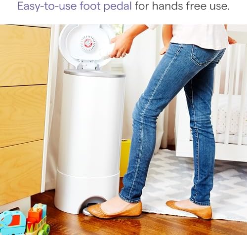 Munchkin Step Diaper Pail side profile showing sleek design