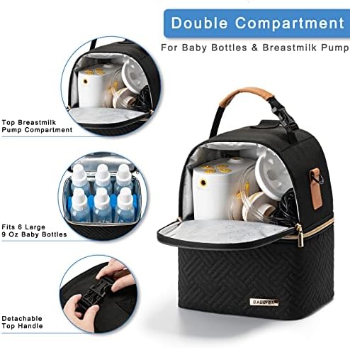 Side profile of Babeyer breast pump cooler bag with shoulder strap