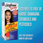 Non-toxic Licefreee Spray packaging showing safe for kids 6 months and older label.