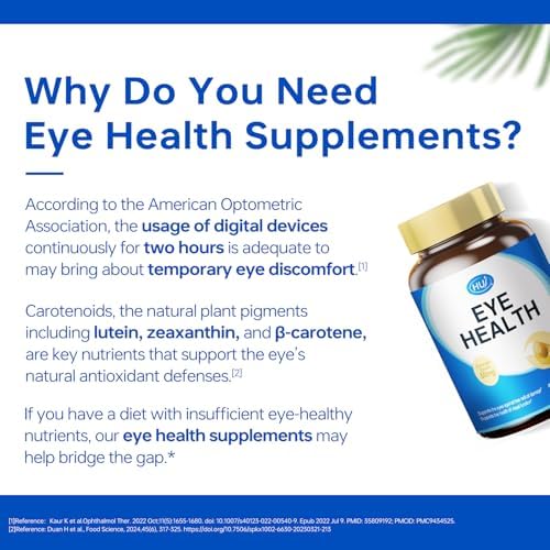 Authentic USA imported Intelligent Formula HUJ Eye Health dietary supplement bottle on a clean surface.