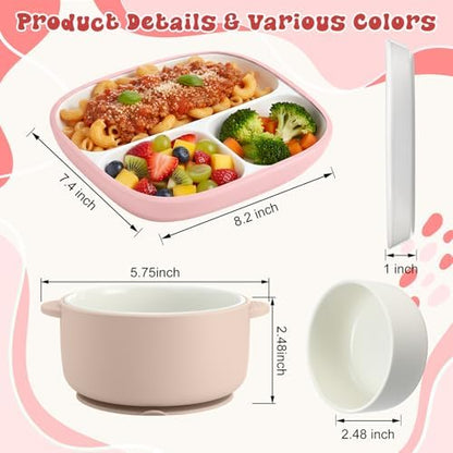 Domensi kid plate set with silicone suction base detail