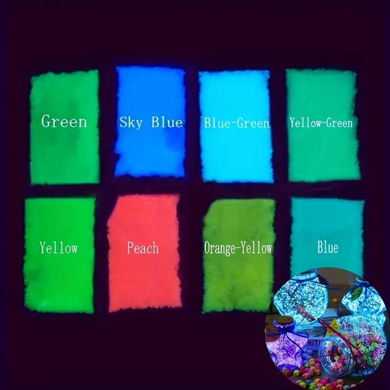 20000pcs Fluorescent Superluminescent Particles Wishing Bottle Decoration Luminous Sand Powder Party Fish Tank Luminous Jewelry Casting Supplies Filling 20G - Image 2