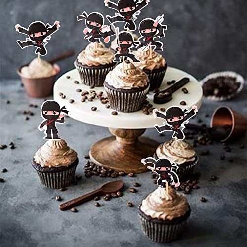 Professional table setup with ninja themed cupcake toppers