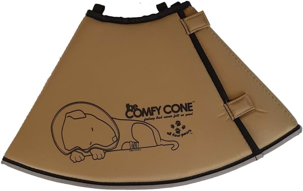 All Four Paws Comfy Cone Pet Cone for Dogs, Cats, Large, Tan - Comfortable Soft Dog Cone Collar Alternative for After Surgery, Wound Care, Spay, Neuter - Dog and Cat Recovery Elizabethan-Collar - Image 9