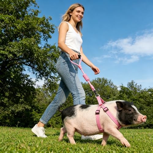 Escape proof pig training gear with rotating stainless steel clip.