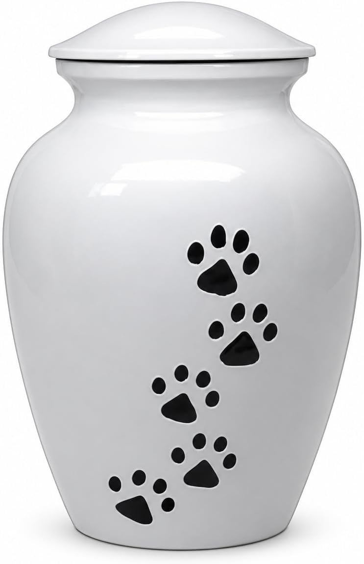 Trupoint Memorials Pet Urn for Dogs and Cats Ashes, Paws Print Grey Cremation Urns for Pets - Grey, Small Up to 17lb - Image 12