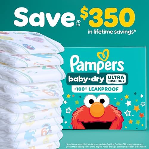 Top view of 120 count Pampers diaper box