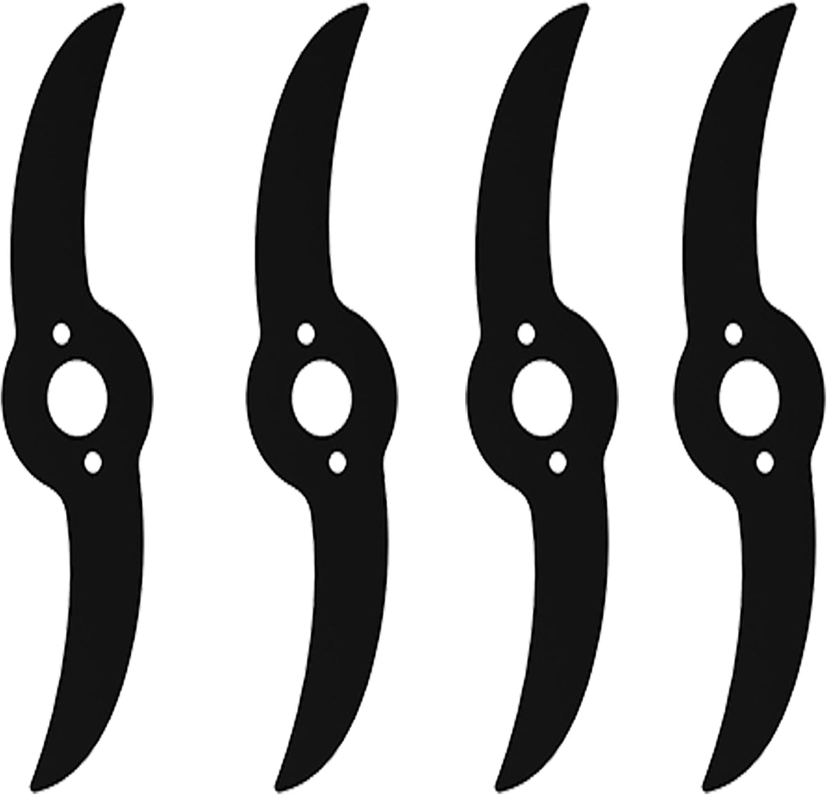 WeGofly Accessory 220MM Metal Blade four pack front view showing the black flat diamond two-teeth design.
