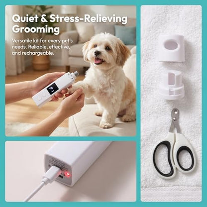 AUKCA grooming kit showing interchangeable ports for cats and large dogs