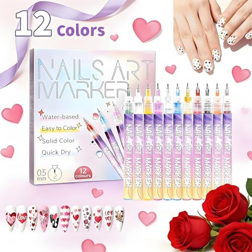 Diy nail art designs created with nail polish marker pens