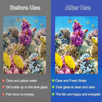 Rinsing process of replacement aquarium filter cartridge before tank setup.