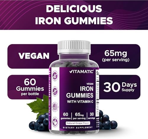 Vitamatic iron supplement pectin based vegan friendly label details