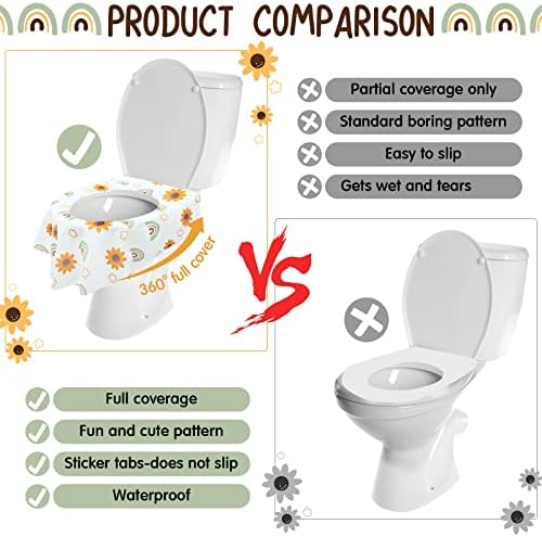 Shimeyao waterproof toddler potty training liners showing the non slip adhesive strips on the underside
