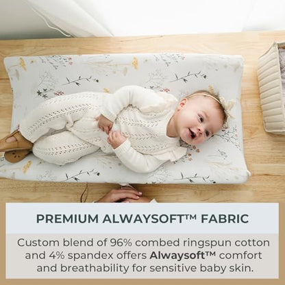 Pobibaby baby changing pad cover set in wildflower design