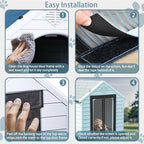 Chagol insect proof kennel curtain with dog entering through magnetic door
