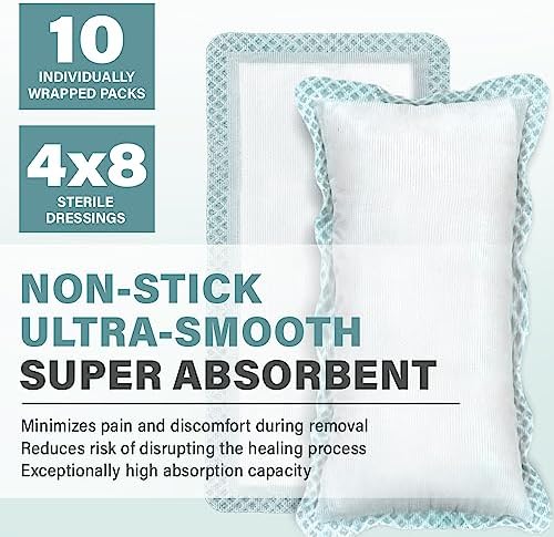 Everlit nonstick surgical gauze pad demonstrating thick polymer matrix absorption layer