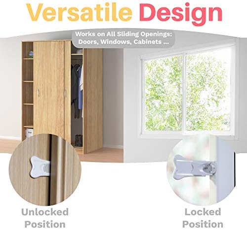 Inaya child proof locks installed on sliding glass door