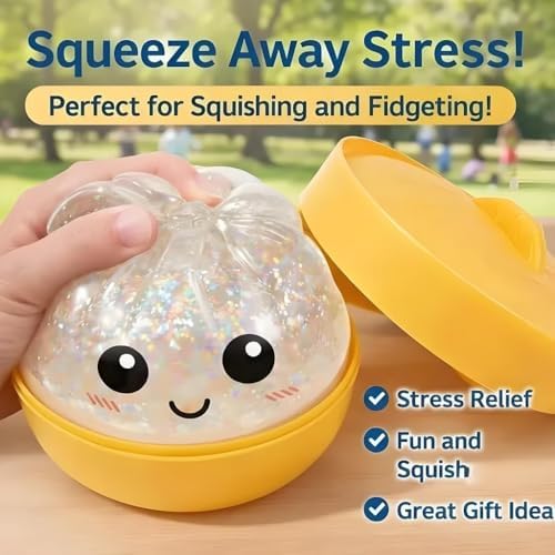 Close up of soft thermoplastic rubber dumpling stress toy