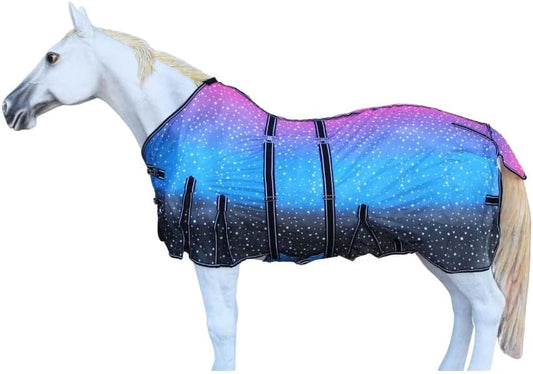 Challenger horse mesh fly sheet front view premium summer equestrian protection