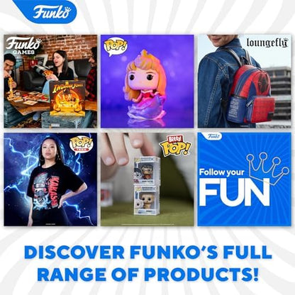 Top view of Funko Pop animation collectible packaging detailing official logos