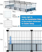BUCATSTATE Guinea Pig Cages for 2, 20 Panels Guinea Pigs Playpen with Waterproof Mat, Metal Rabbit Cage Indoor for Hedgehogs, Quail, Chickens (56" L x 24" W x 12" H) - Image 5