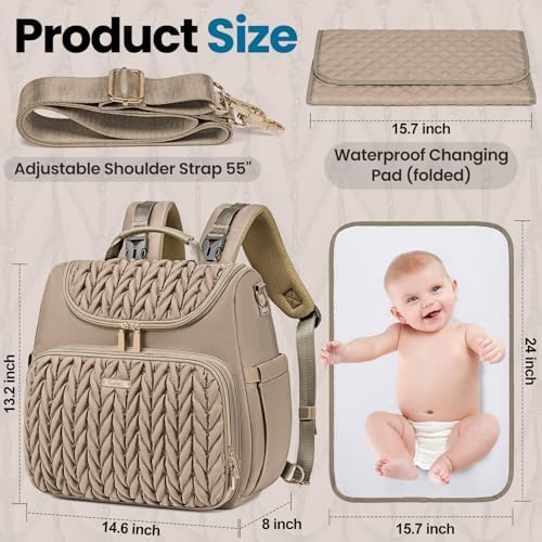 Tealari convertible baby bag showing side profile and bottle pockets