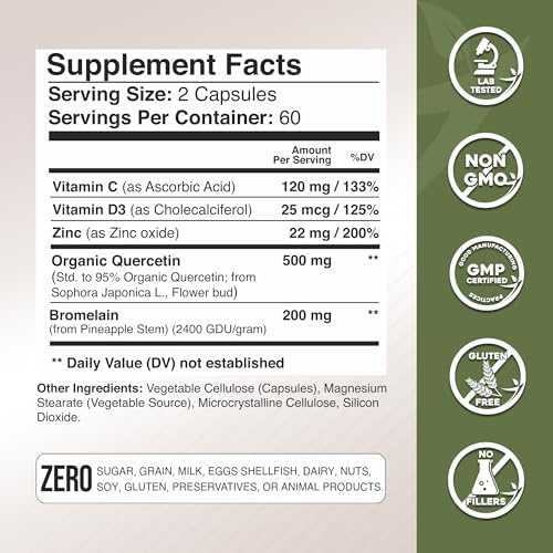 Gade Nutrition quercetin capsules bottle side view
