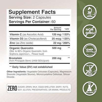 Authentic Gade Nutrition bioflavonoids supplement bottle highlighting non-GMO and gluten-free seals