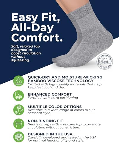 Close up of the non-binding stretch top on Pembrook diabetic socks.