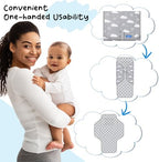 Parent using one hand to open PHOEBUS BABY portable changing mat