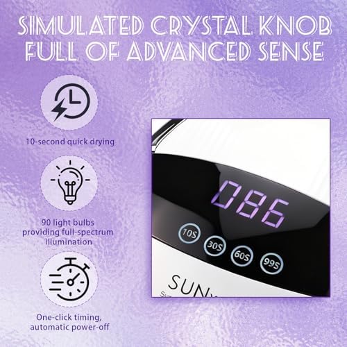 Side profile of GGUP gel nail dryer showing spacious design