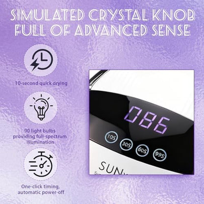Side profile of GGUP gel nail dryer showing spacious design