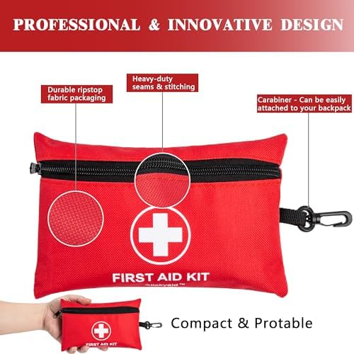 Atickyaid first aid kit stored in a car glove compartment for road trip safety.