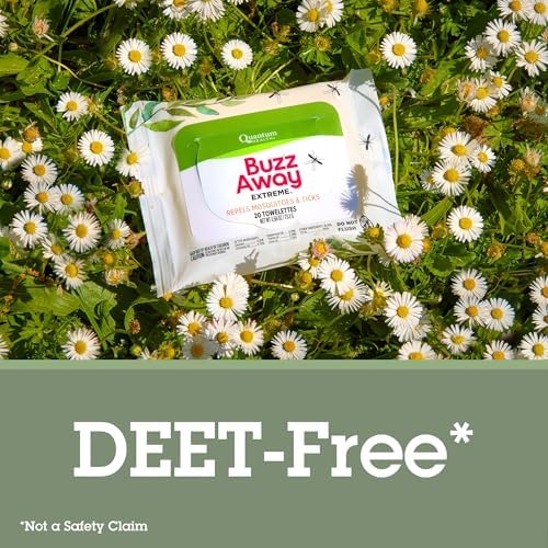 Travel friendly individual bug repellent wipes back view showing active ingredients