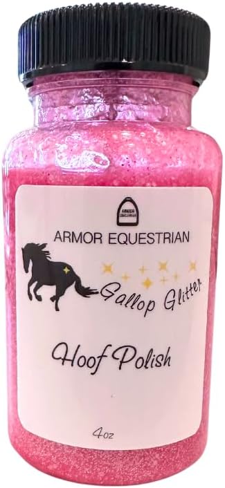 Armor Equestrian Gallop Glitter Hoof Polish in Pink 4 Fluid Ounce bottle
