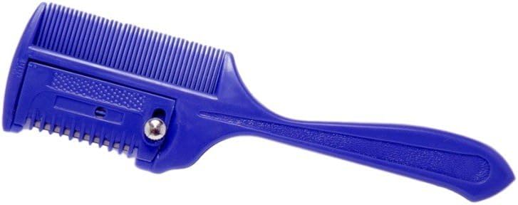 Tough 1 blue polymer thinning comb front view equestrian grooming tool